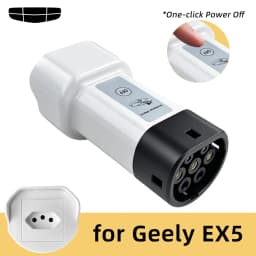 EVqiaoyi Type2 V2L Discharger with Power-Off Button 16A MG BYD Vehicle-to-Load Plug for Brazilian New Energy Vehicles