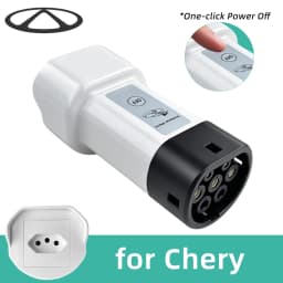 EVqiaoyi Type2 V2L Discharger with Power-Off Button 16A MG BYD Vehicle-to-Load Plug for Brazilian New Energy Vehicles