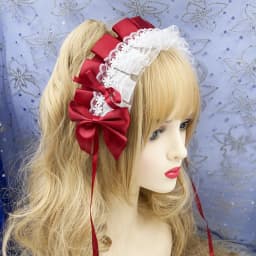 2024 Lovely Sweet Hair Hoop Anime Maid Cosplay Headband Lolita Lace Flower Headwear Hair Accessory Hand Made Droppshing
