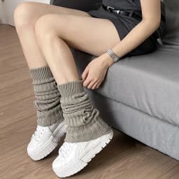 2025 Spring Lolita Leg Warmers Socks Female Knitted Warm Foot Cover Women Warmer Lady Autumn Crochet Heel Socks Boot Cuffs