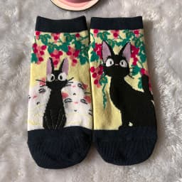Japanese Anime Cartoon Grey Cat Socks Cute Calcifer Short Socks Jiji Socks Birthday Gifts For Girls Size Eu35-40