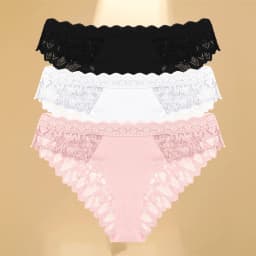 FINETOO 3Pcs Lace Hollow Out Underwear for Women Sexy Low-Waist Floral Briefs Female Invisible Breathable Lingerie Soft Intimate
