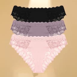 FINETOO 3Pcs Lace Hollow Out Underwear for Women Sexy Low-Waist Floral Briefs Female Invisible Breathable Lingerie Soft Intimate
