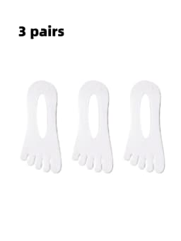 3/5 Pairs Men's Five-Toe Socks, Split-Toe Socks, Low Cut Invisible No-Show Socks, Silicone Non-Slip, Thin Socks for Summer