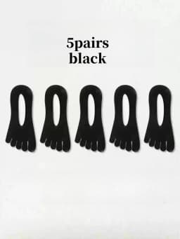 3/5 Pairs Men's Five-Toe Socks, Split-Toe Socks, Low Cut Invisible No-Show Socks, Silicone Non-Slip, Thin Socks for Summer