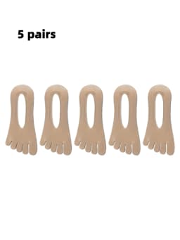 3/5 Pairs Men's Five-Toe Socks, Split-Toe Socks, Low Cut Invisible No-Show Socks, Silicone Non-Slip, Thin Socks for Summer