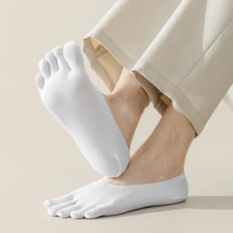 3/5 Pairs Men's Five-Toe Socks, Split-Toe Socks, Low Cut Invisible No-Show Socks, Silicone Non-Slip, Thin Socks for Summer