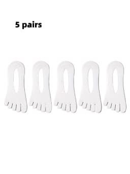 3/5 Pairs Men's Five-Toe Socks, Split-Toe Socks, Low Cut Invisible No-Show Socks, Silicone Non-Slip, Thin Socks for Summer