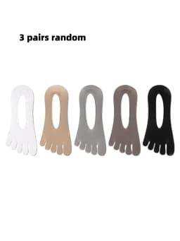 3/5 Pairs Men's Five-Toe Socks, Split-Toe Socks, Low Cut Invisible No-Show Socks, Silicone Non-Slip, Thin Socks for Summer