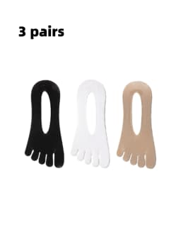 3/5 Pairs Men's Five-Toe Socks, Split-Toe Socks, Low Cut Invisible No-Show Socks, Silicone Non-Slip, Thin Socks for Summer