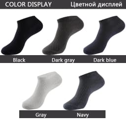 5Pairs/Lot Men's Bamboo Fiber Socks Business Short Breathable Ankle Socks Male Sock High Quality Large Size EU39-48
