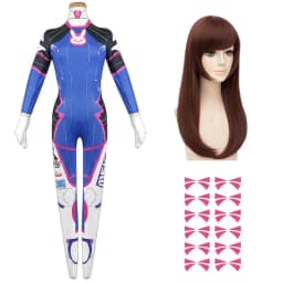 Game Overwatch Dva Cosplay Costumes Tights Jumpsuit Wig Headphone Gun Cosplay Props Tattoo Stickers Suit Woman Party Zentai Cos