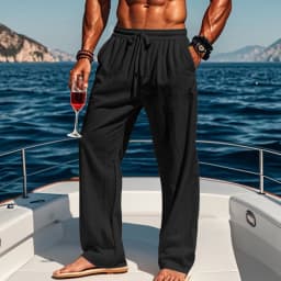 Men's 16-Color Breathable Linen Yoga Pants Loose Casual Sportswear for Spring/Summer 2025 European And American Style