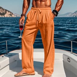 Men's 16-Color Breathable Linen Yoga Pants Loose Casual Sportswear for Spring/Summer 2025 European And American Style