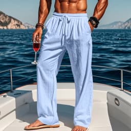 Men's 16-Color Breathable Linen Yoga Pants Loose Casual Sportswear for Spring/Summer 2025 European And American Style