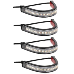 1Pc 12V LED Motorcycle Turn Signal Light & DRL Amber White Moto Flasher Ring Fork Strip Lamp Flashing blinker Universal