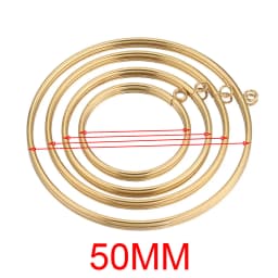 10pcs Stainless Steel 30-60mm Large Circle Ring Gold Plated Charm Bezel Earrings Making Supplies Conectors for Jewelry Wholesale