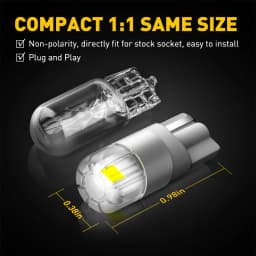 AUXITO 2Pcs W5W LED T10 LED Bulbs Canbus 3030SMD For Car Parking Position Lights Interior Map Dome Lights 360 Degree Lighting
