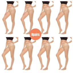 2/5/8/10 Pairs Women's Slim Fit Anti Hook Silk Pantyhose High Elasticity Breathable Ultra-Thin Bottom Socks Leggings