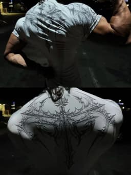 New Summer GYM T-shirt Men's Gothic Print Muscle Tee High Elasticity And Quick Drying Exercise For Bodybuilding Training T-shirt