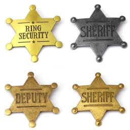 Western Adult Sheriff Badges Costume Star Shaped Metal Pin Brooches Carnival Party Gifts Cowboy Honor School Toy