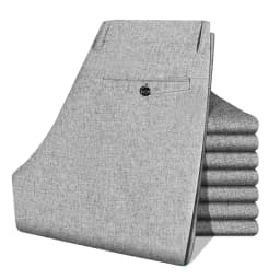2026 Mens Trousers Dress Straight Pants Spring Summer Male Work Suit Pants Husband Father Black Grey Formal Pants