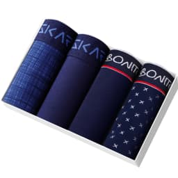 4pcs Cotton Boxer Shorts Soft Men's Panties BONITOS Letter Waistband Men Underpants Boxer Briefs Sexy Underwear for Man Boxers