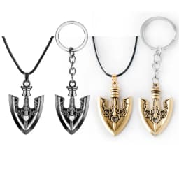 Anime JOJOS BIZARRE ADVENTURE Kujo Jotaro Arrow Metal Golden Choker Charm Gifts Keychain