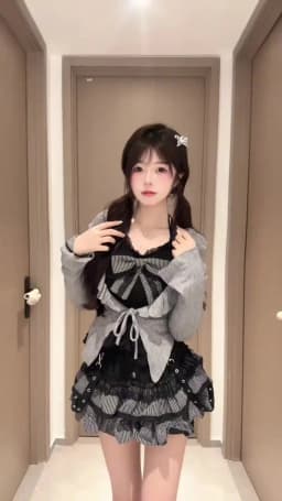Sweet Lolita Early Autumn Three Piece Set Lace up Ruffles Cardigan Sexy Slim Fit Strapless Vest Tops High Waist Ruched Skirts