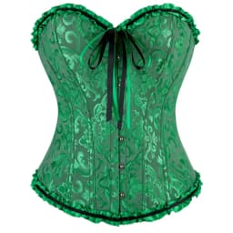Women Corset Top Jacquard Overbust Bustier Victorian Sexy Lace up Floral Lingerie Korset Vintage Gothic Basques Costume