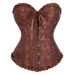Women Corset Top Jacquard Overbust Bustier Victorian Sexy Lace up Floral Lingerie Korset Vintage Gothic Basques Costume