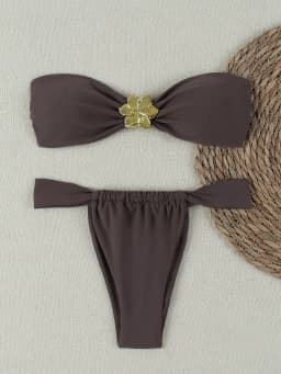 "2026 Sexy Bandeau Push-Up Bikini Set - Brazilian Thong Swimwear for Women"