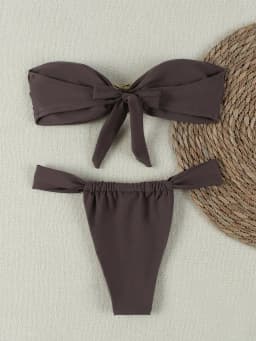 "2026 Sexy Bandeau Push-Up Bikini Set - Brazilian Thong Swimwear for Women"