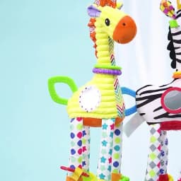 Soft Giraffe Zebra Animal Handbells Rattles Plush Infant Baby Development Handle Toys WIth Teether Baby Toy For Newborn Gifts