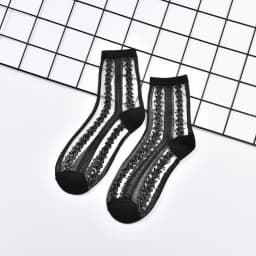 Summer Lace Mesh Transparent Women Socks Ultra-thin Breathable Women Girls Short Socks Harajuku Vintage Streetwear Crew Socks