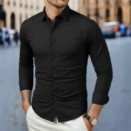 New Men's Business Casual Long Sleeved Solid Color Shirt Wrinkle Resistant Wrinkle Free Comfortable All Season Versatile Top