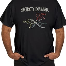 Men Circuit Graphic T-shirt with Science Themed Ohm Law Design Casual Science Lover Clothing Comfortable Men Clothing