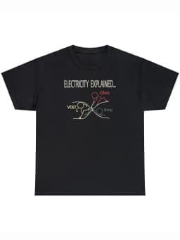 Men Circuit Graphic T-shirt with Science Themed Ohm Law Design Casual Science Lover Clothing Comfortable Men Clothing