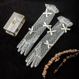 6 Styles Fashion Lace Gloves with Butterfly Flowers White Bridal Wedding Dress Gloves for Birthday Party Photography