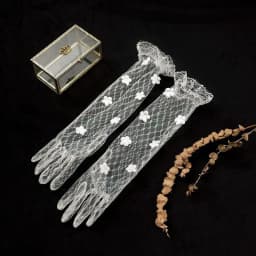 6 Styles Fashion Lace Gloves with Butterfly Flowers White Bridal Wedding Dress Gloves for Birthday Party Photography