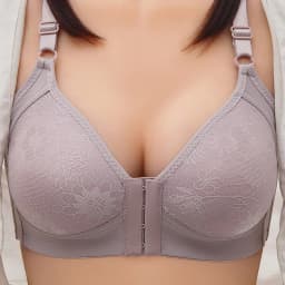 1pcs Womens Front Clasp Full Cup Bras No Steel Ring Support Lace Bralettes Large Size Mom Brassiere Comfort Ventilate Underwears