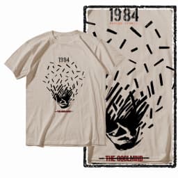G01 Beige Cotton Big Size 1984 Graphic Men T-shirt | Streetwear Cool Vintage O-neck Men's Tee Tshirt
