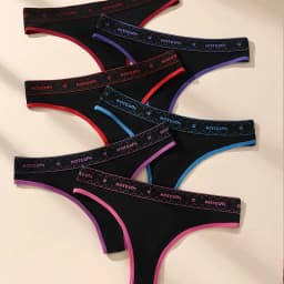 6Pcs/Set Sexy Women Thongs Low Waist Underwear Panties Girls Briefs Cotton G-String Breathable Ladies Panty Female Lingerie XS-L