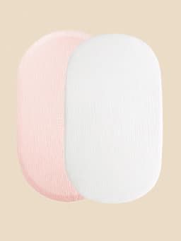 2 Pack Muslin Changing Pad Cover Fitted Bassinet Sheets for Girls Boys Soft Breathable Cotton Baby Diaper Change Table Pad Cover