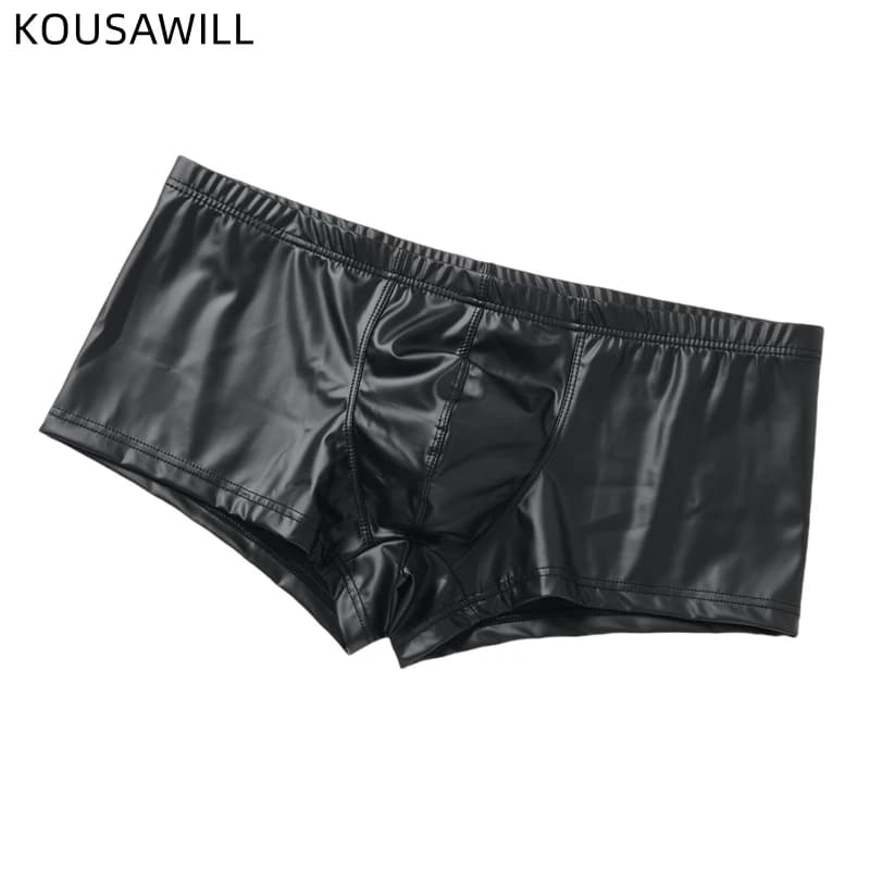 Men's Panties Male Faux Leather Sexy Shorts Boxers Underwear Breathable Ropa Interior Hombre Boxershorts Mens Boxer Briefs