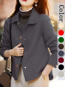 Classic Solid Short Woolen Coats for Woman Autumn Winter Warm Woman Clothing Button Up Female Coat Outfits New In Outerwears