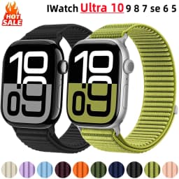 Nylon loop Strap For Apple Watch Band 46mm 42mm 45mm 44mm 40mm 41mm 38 49 mm Bracelet For IWatch Series Ultra 11 10 9 8 7 6 SE 5