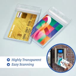 50-1PACK ID Card Name Badge Holder Waterproof Card Protector IDCard Credit Collect Vertical Sleeve Pouch Office School Supplies