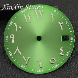 New Arabic Sky Blue NH35 28.5MM Sunburst Watch Dial Arabic Numeral Watch Faces With NH35 Watch Hands For NH35 NH36 4R Movement