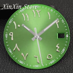 New Arabic Sky Blue NH35 28.5MM Sunburst Watch Dial Arabic Numeral Watch Faces With NH35 Watch Hands For NH35 NH36 4R Movement